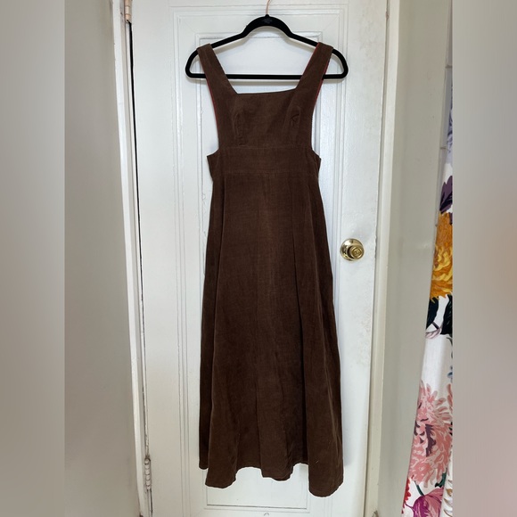 SOLD 1970s Vintage Handmade Corduroy Pinafore Dress - Picture 6 of 10